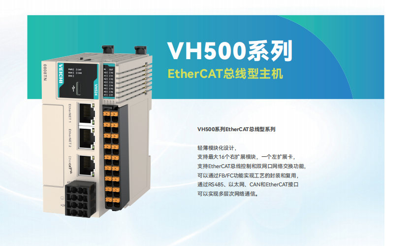 内外绕一体机搭配伟创VH总线PLC、SD700总线伺服